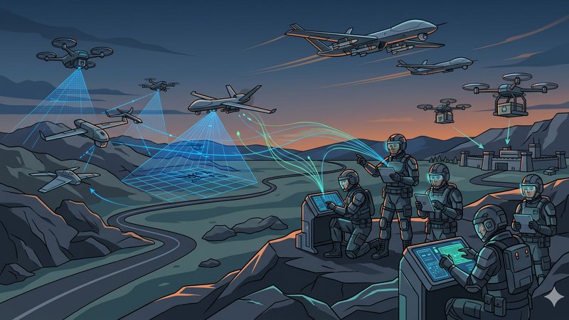 Футуристическая иллюстрация тактических дронов в сеттинге Battlefield для обзора обновлений игры на ПК