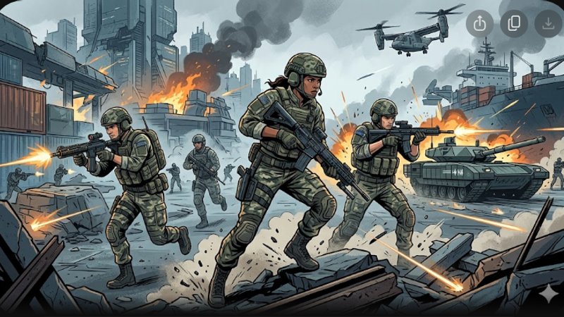 Иллюстрация к обзору обновления Battlefield 2026 в современном стиле для геймерского блога на ПК
